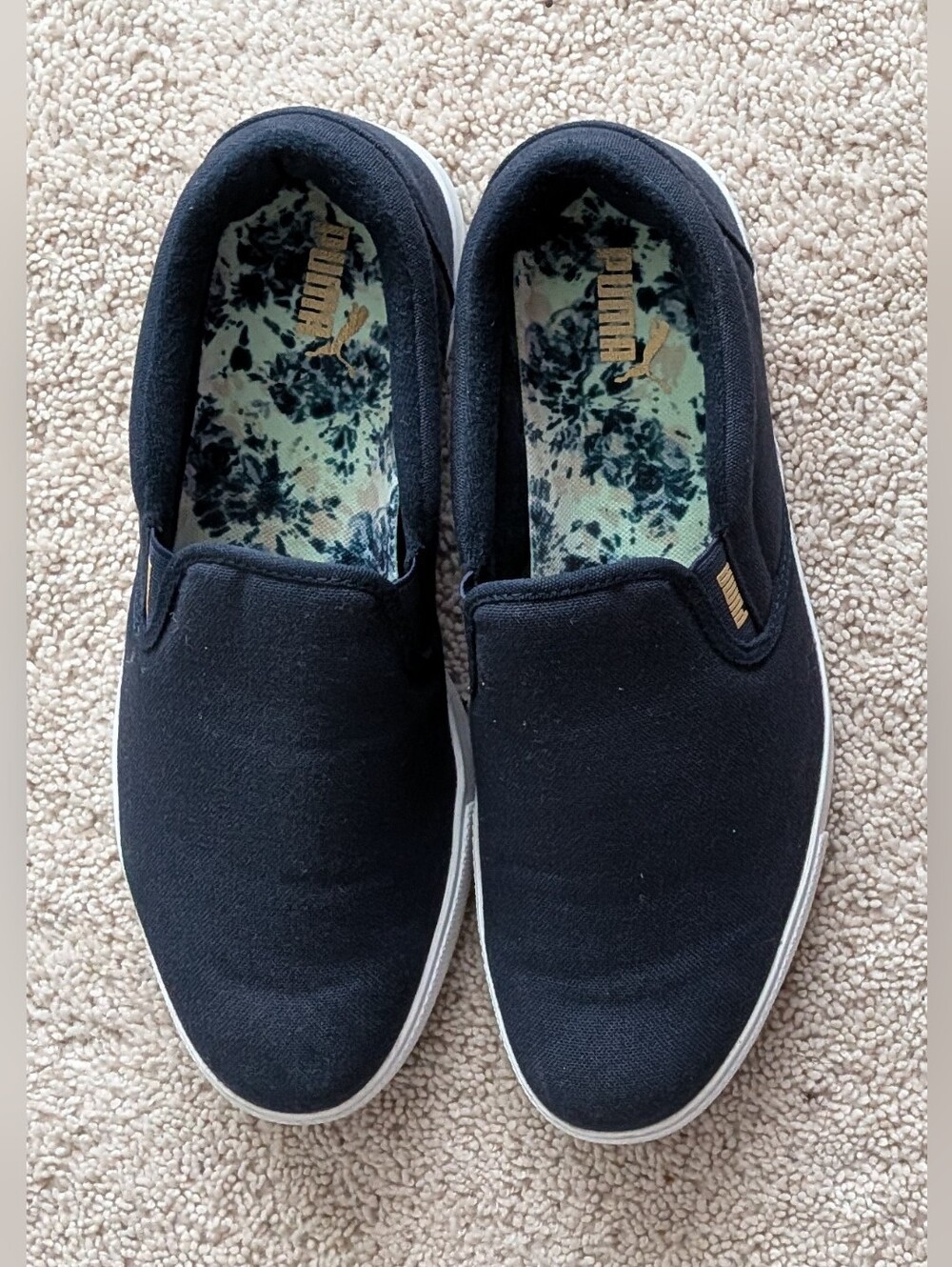 Puma Navy Slip-On Canvas Flats/Loafers. 10.5M Used-Excellent Condition